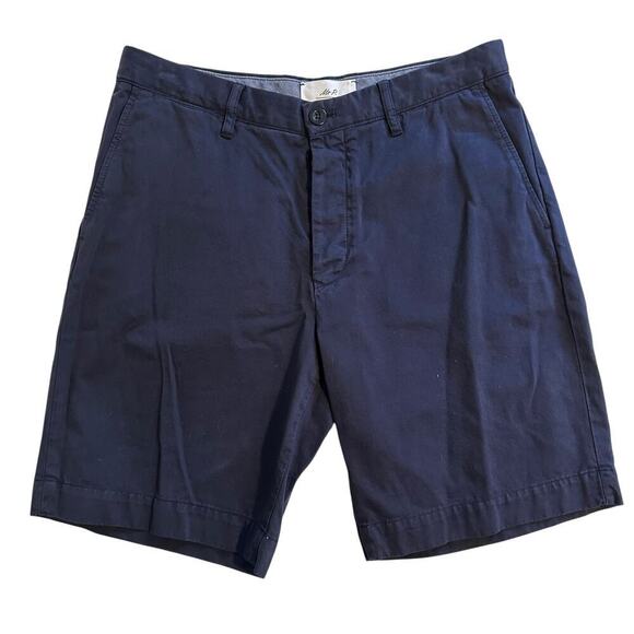 NWT Mr. Porter Navy Chino Button Fly Cotton Shorts 32 - Picture 1 of 9